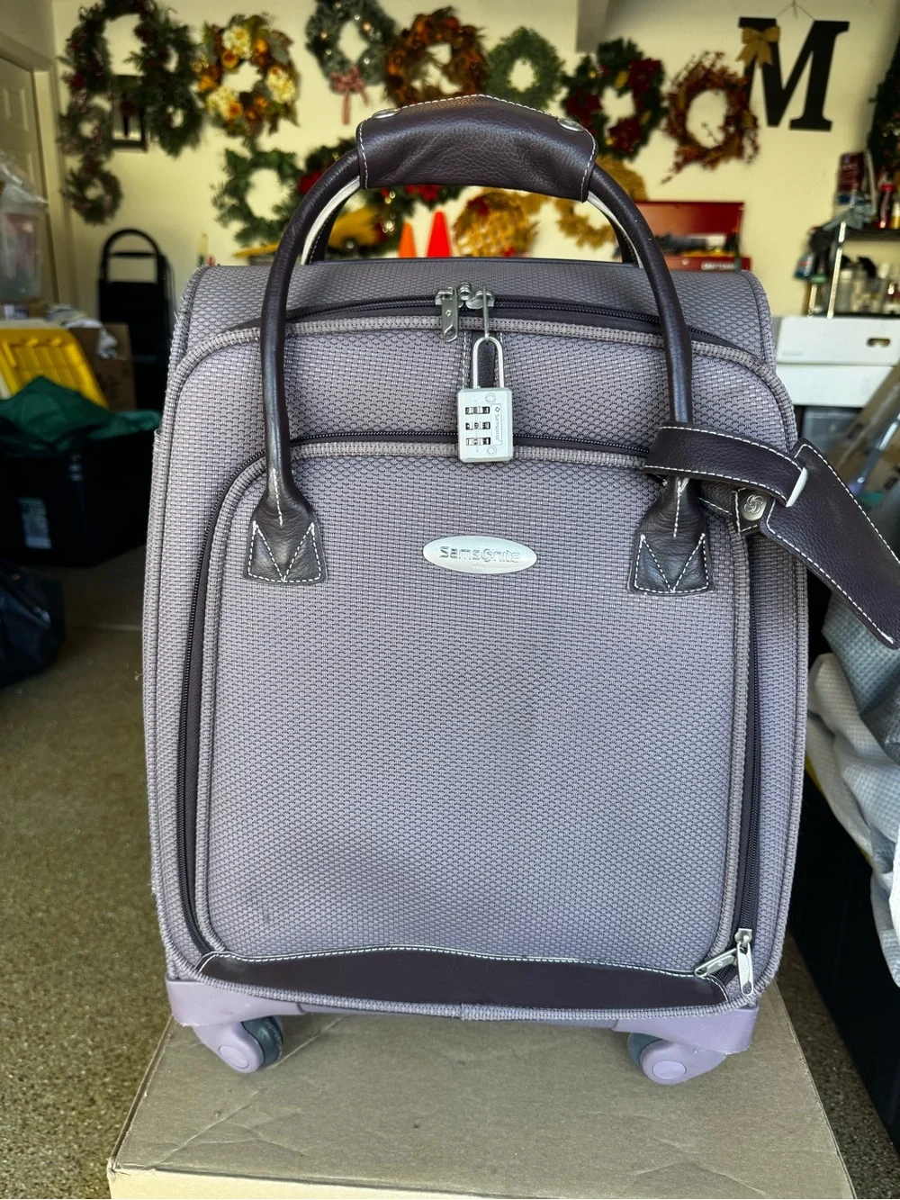 Vintage Samsonite Purple Carry-On Rolling Suitcase - Compact Travel Bag